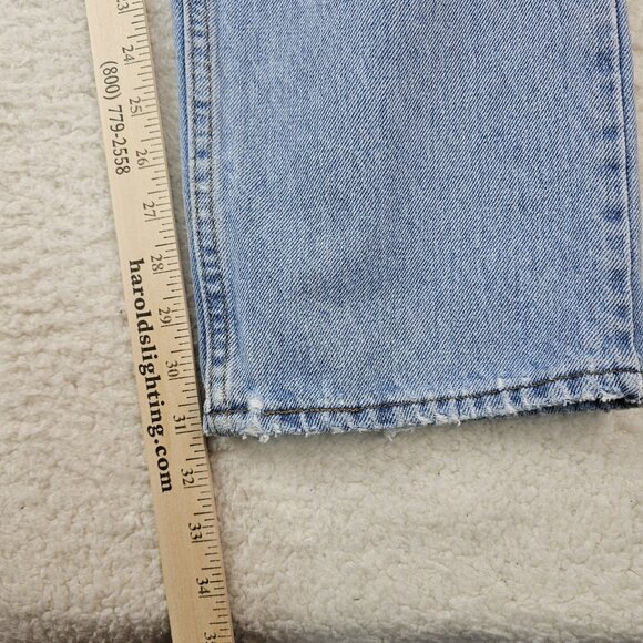 Lee Jeans Mens 34x32 Y2K Blue Denim Light Stone Wash Regular Fit Distressed Norm - Picture 11 of 16